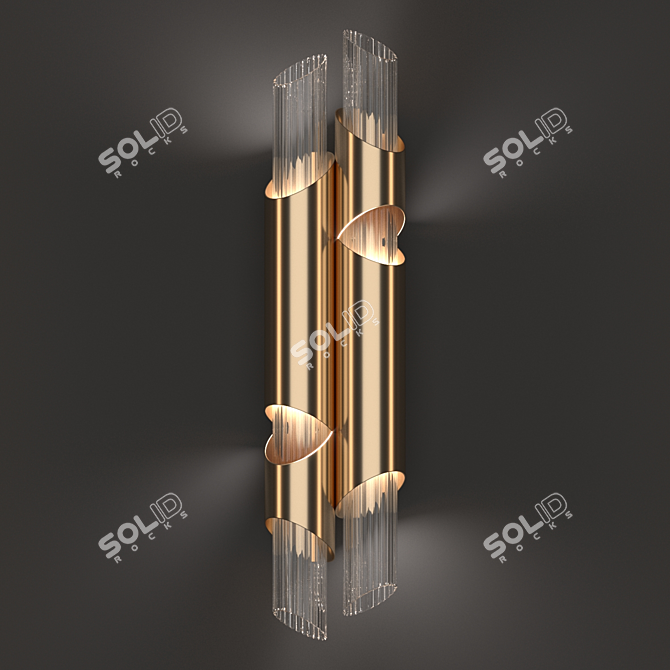 Golden Glow Draycott Wall Lamp 3D model image 3