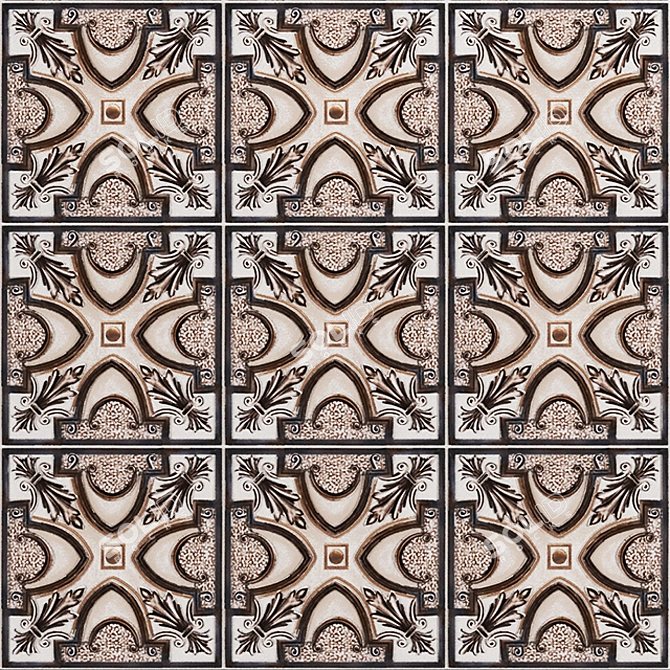 Elegant Fontnay Panel: 3DMax Tile 3D model image 1