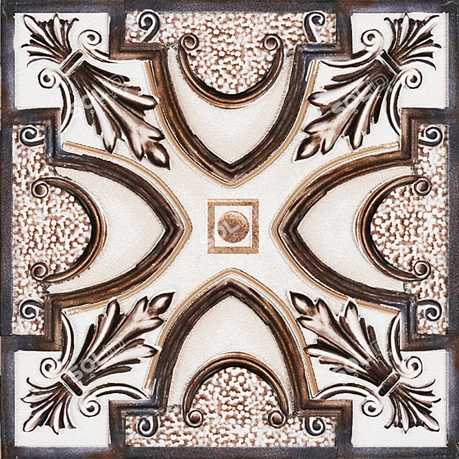 Elegant Fontnay Panel: 3DMax Tile 3D model image 2