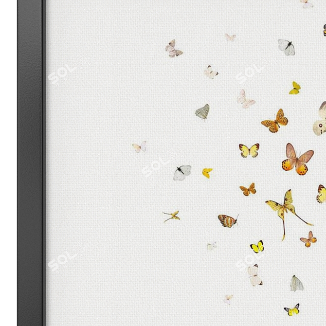 Modern Butterfly Collage Art 3D model image 2