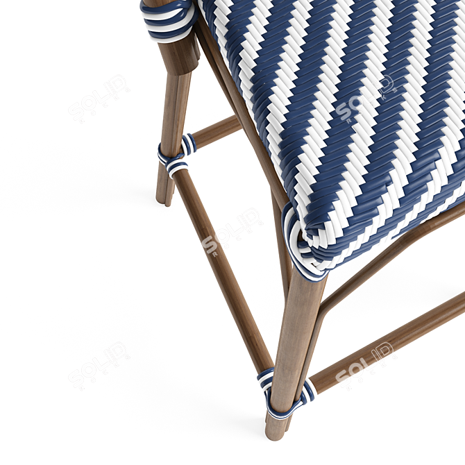 Rattan-Style Aluminum Patio Bar Stool 3D model image 3