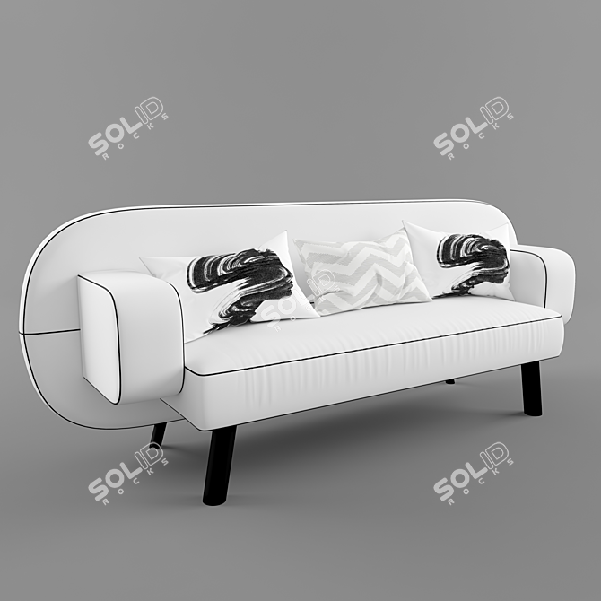 Luxury Larmara Demaro Sofa: High-Poly 3D Model 3D model image 1