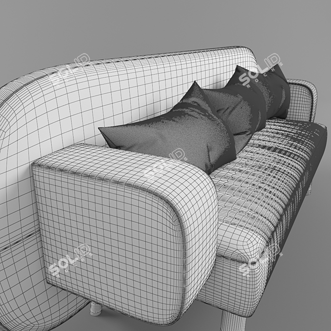Luxury Larmara Demaro Sofa: High-Poly 3D Model 3D model image 3