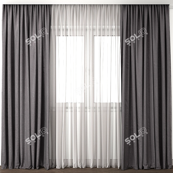 Elegant Drapery for Stunning Interiors 3D model image 1