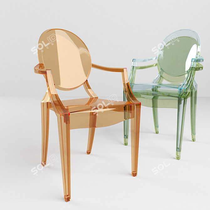 Sleek Ghost Chair 3D model image 1