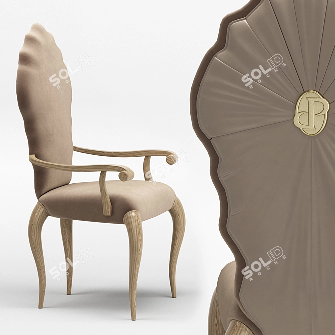 Elegant Pregno Vendome Arm Chair 3D model image 2