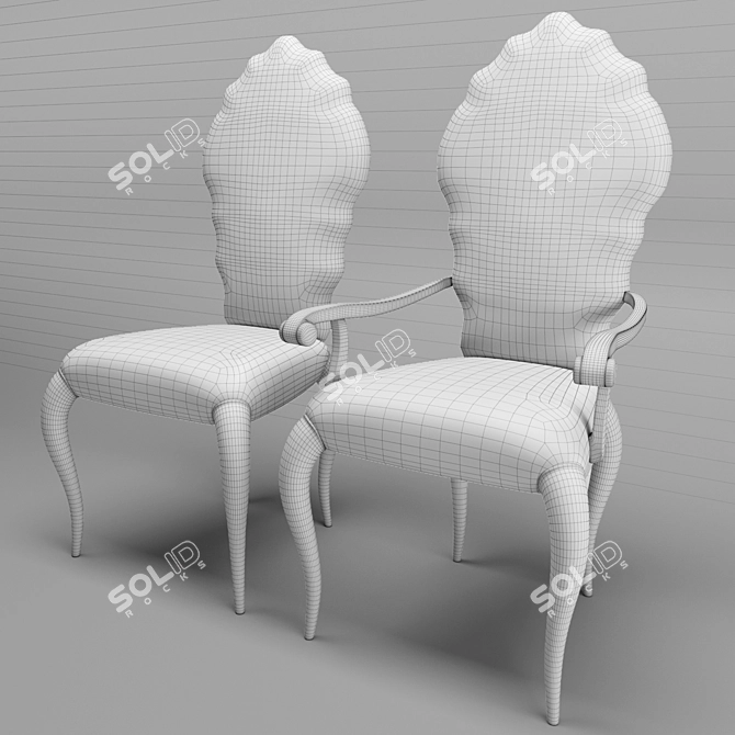 Elegant Pregno Vendome Arm Chair 3D model image 3