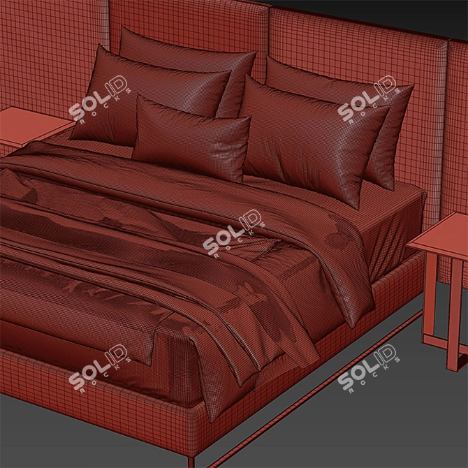 Elegant 3DMax Bed Set 3D model image 3