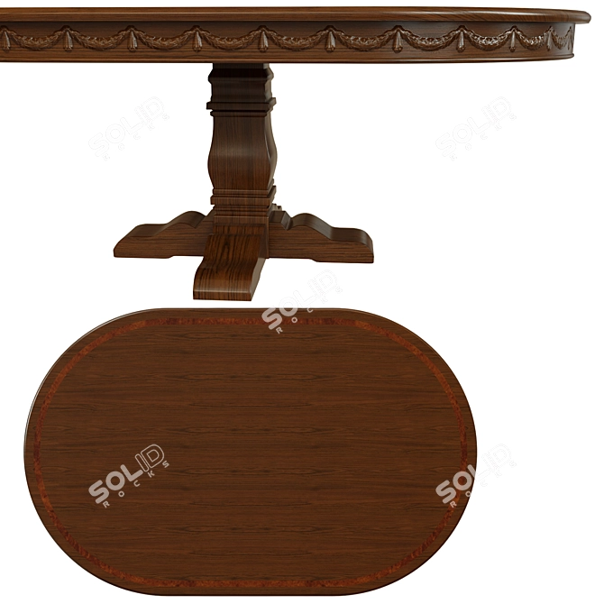 Elegant Threaded Dining Table 3D model image 2