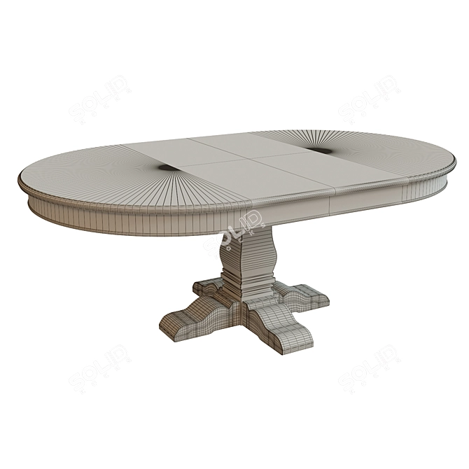 Elegant Threaded Dining Table 3D model image 3