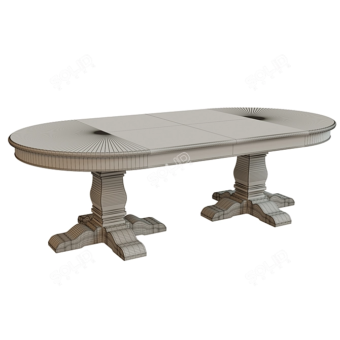 Elegant Threaded Dining Table 3D model image 3