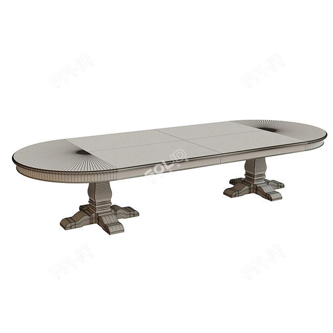 Elegant Threaded Dining Table 3D model image 3