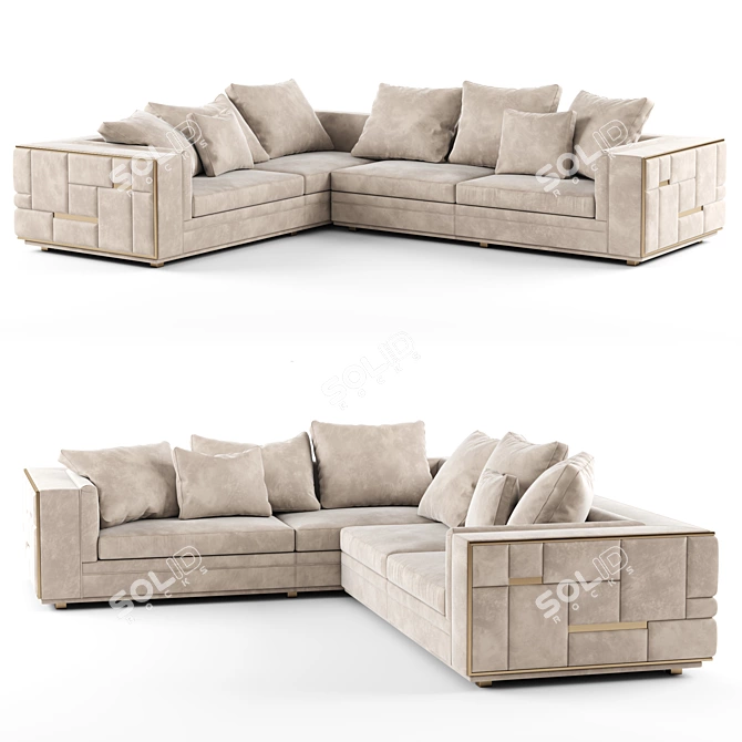 Luxury Leather Sectional Sofa: Visionnaire BABYLON 3D model image 1