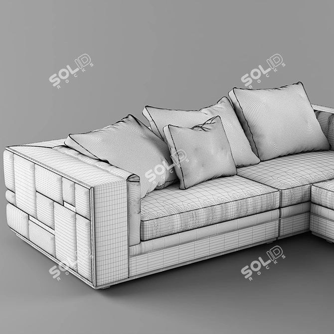 Luxury Leather Sectional Sofa: Visionnaire BABYLON 3D model image 3