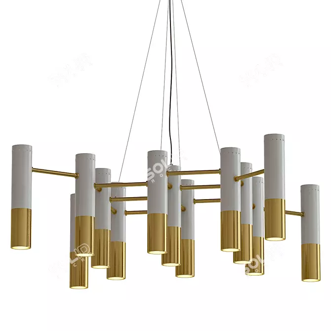 Golden Glow: Chandelier IKE Delightfull 3D model image 1