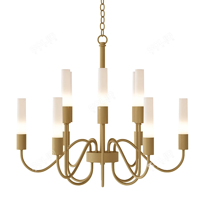 Sleek Tube Chandelier: Loft Style 3D model image 1