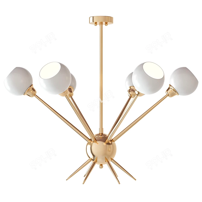 Industrial Mace Chandelier 3D model image 1