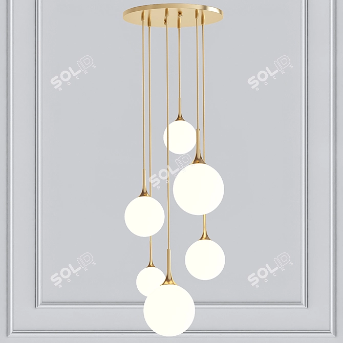 Whitley Round Chandelier: Elegant Lighting for Any Space 3D model image 1