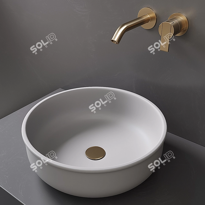 Sleek PR005 Washbasin 3D model image 1