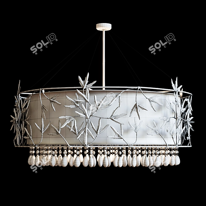 Gold Leaf Design: Hanging Marijuana Chandelier 3D model image 2