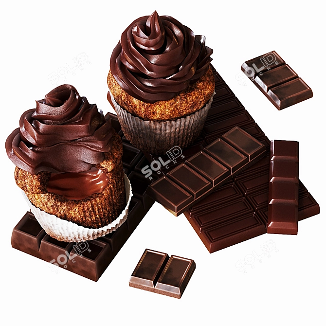 3D Cake Model: 111,098 Poly, 112,042 Verts 3D model image 1