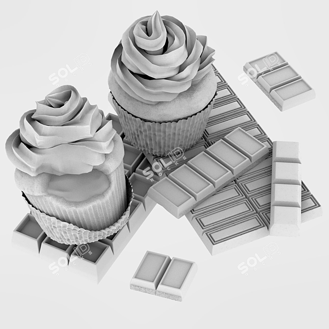 3D Cake Model: 111,098 Poly, 112,042 Verts 3D model image 2