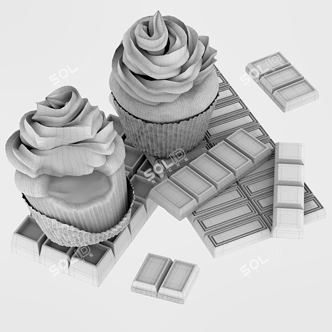 3D Cake Model: 111,098 Poly, 112,042 Verts 3D model image 3