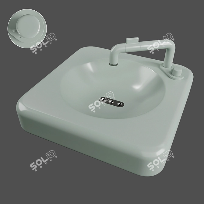  Stylish Wash Basin 3D model image 1