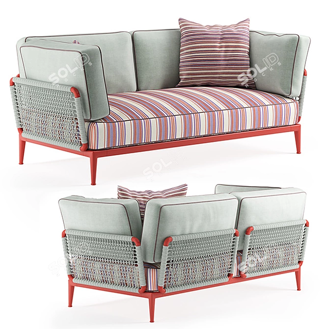Sleek Ribes Sofa: Comfort in Style 3D model image 1