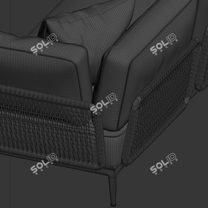 Sleek Ribes Sofa: Comfort in Style 3D model image 3