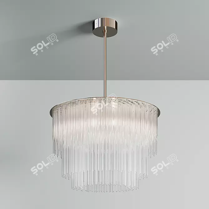 Polished Nickel Pendant Light 3D model image 1