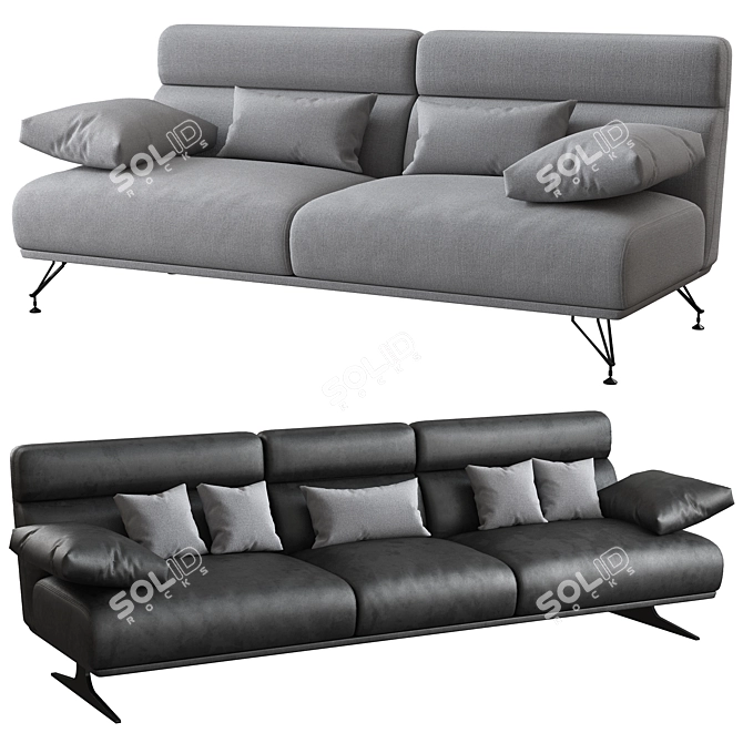 Elegant Crystal Sofa: Luxurious Comfort 3D model image 1