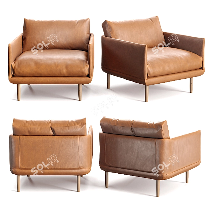 Stylish Stouby Linger Chair 3D model image 1