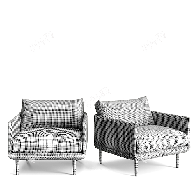 Stylish Stouby Linger Chair 3D model image 2