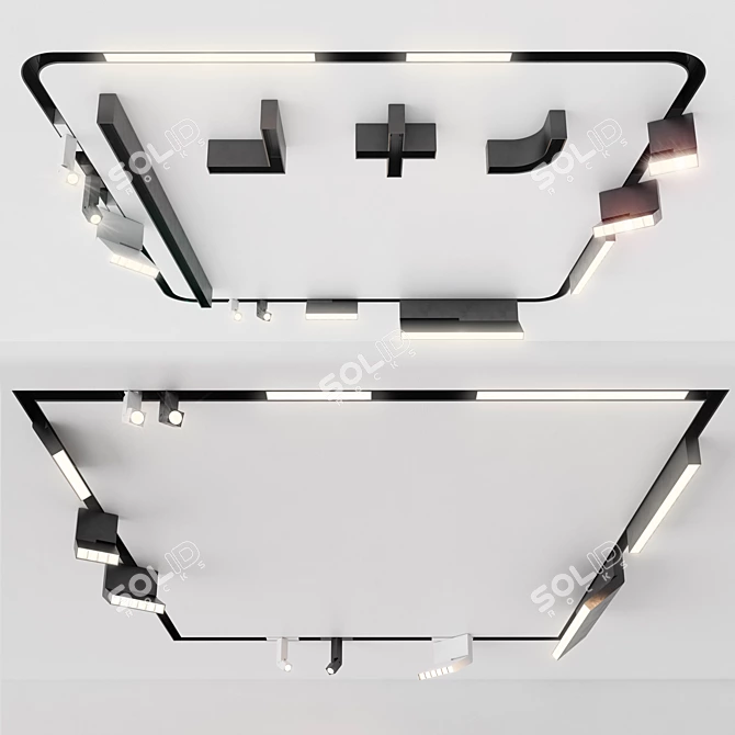 Sleek Magnetic Track Lighting 3D model image 1