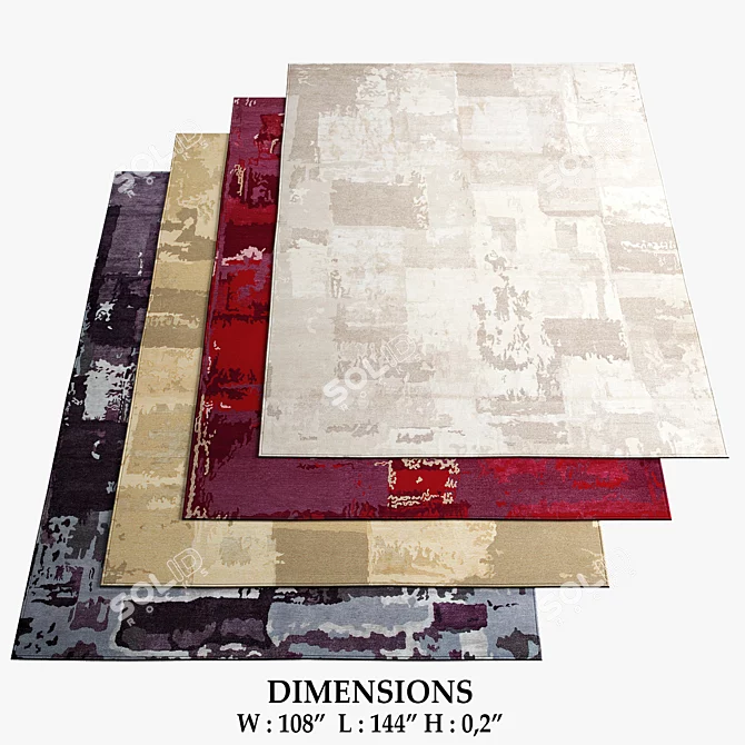 Boro Rugs: Elegant and Versatile 3D model image 1