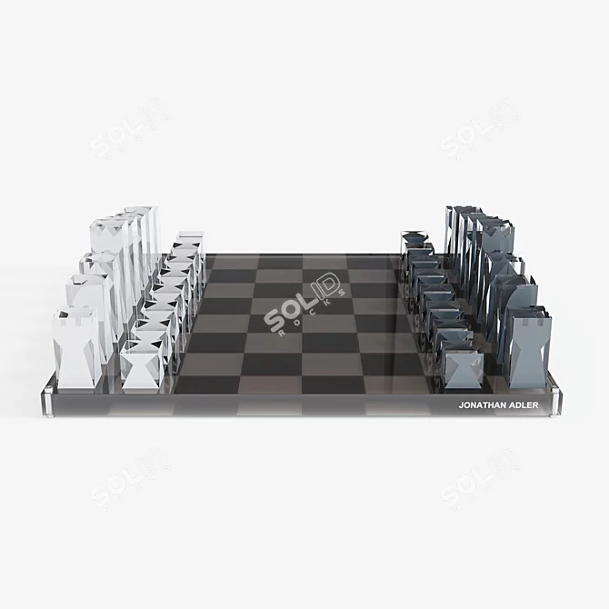 Luxury Acrylic Chess Set 3D model image 1