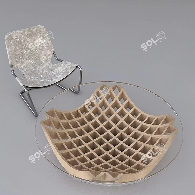 Sleek Table Set: Modern & Chic 3D model image 1