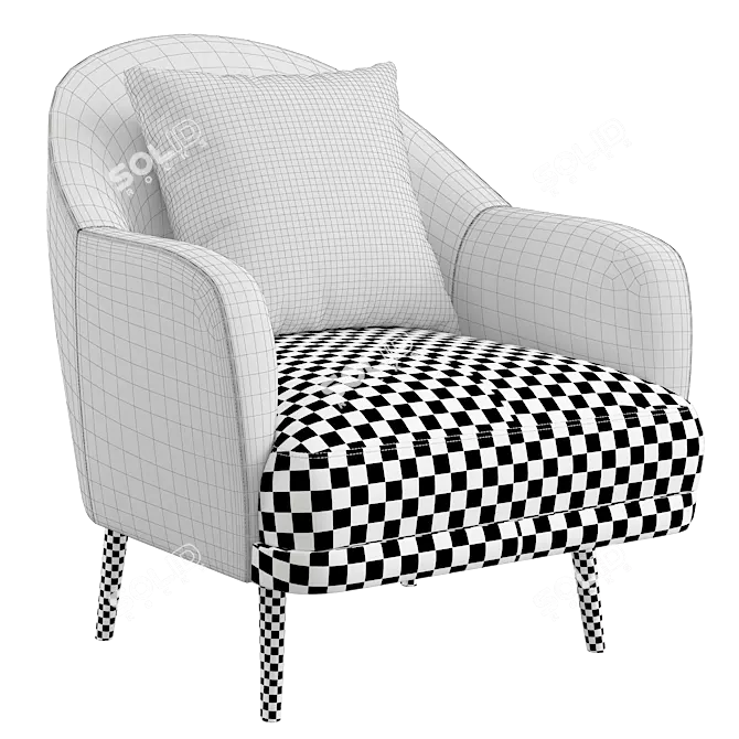 Cozy Fabric Armchair: Comfort and Style 3D model image 2