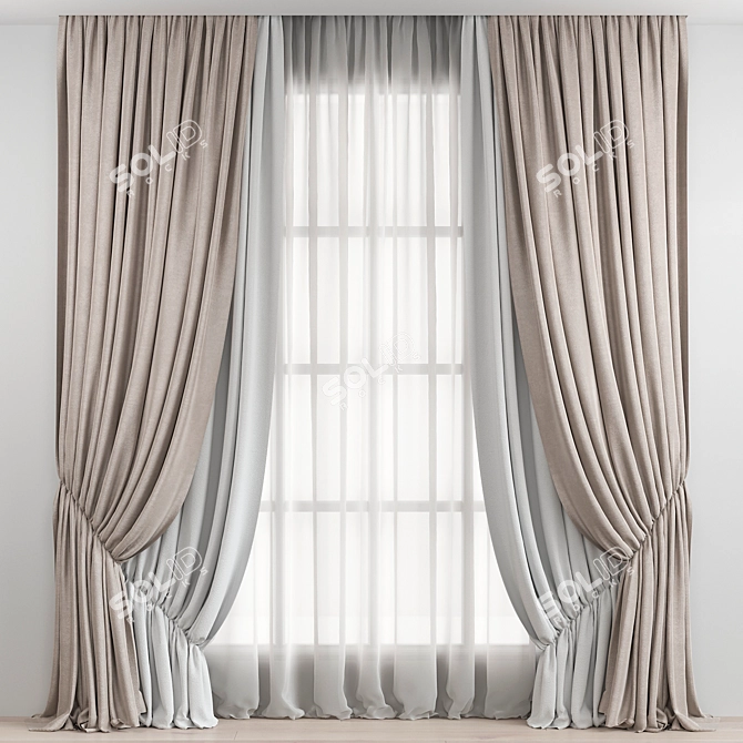 Elegant Drapery: сrafted with precision 3D model image 1