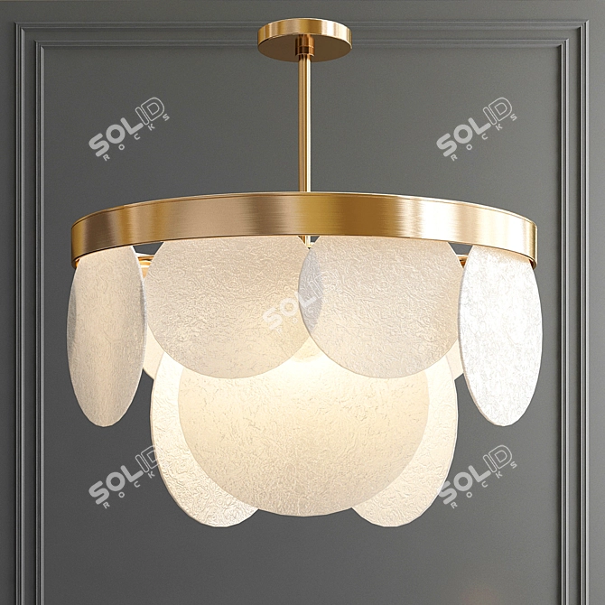 Elegant Sasha Brass Pendant Light 3D model image 1