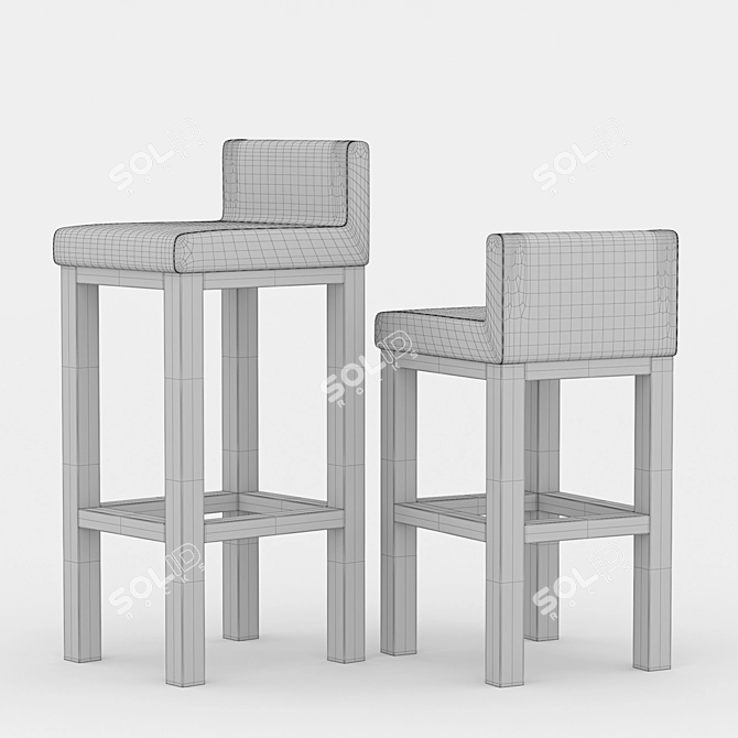 Sleek KAGE High Stool: Stylish Seating Solution 3D model image 3