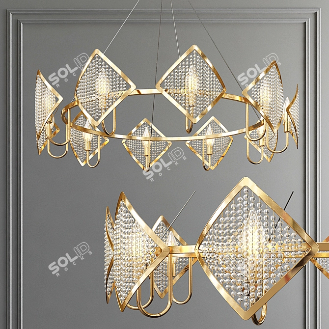 Modern Nordic Chandelier: Fumat Spark 3D model image 1
