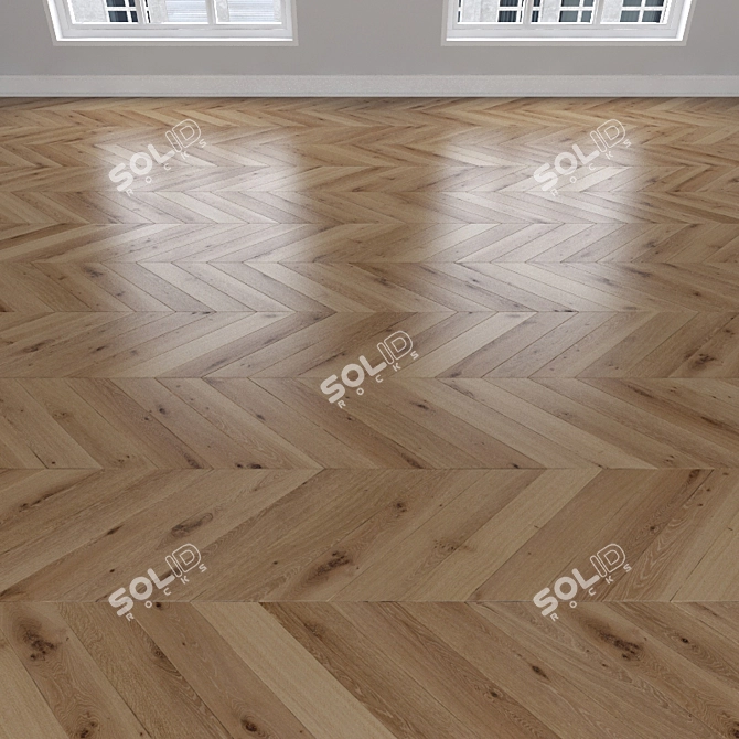 Oak Parquet: Herringbone, Linear & Chevron 3D model image 3