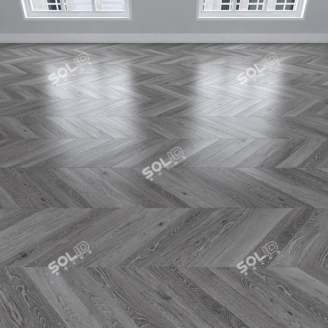 Oak Gray Parquet: Herringbone, Linear, Chevron 3D model image 3