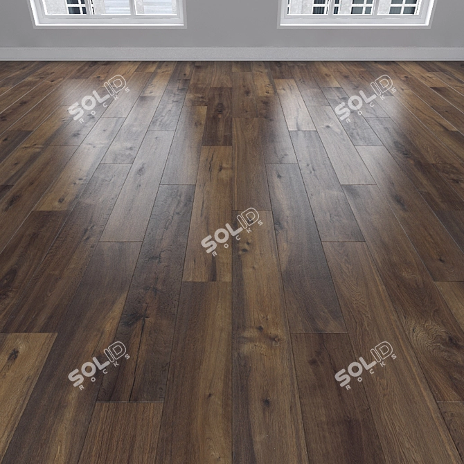 Vintage Oak Parquet: Herringbone, Linear, Chevron 3D model image 1