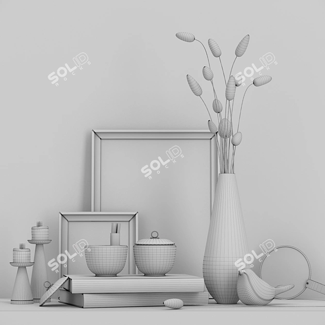 Decorative Set with Hair and Fur 3D model image 2