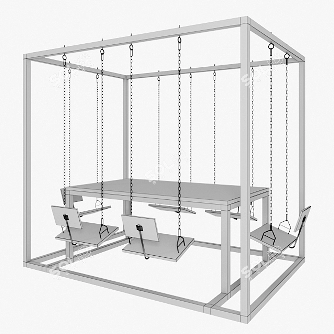 SwingTable: Stylish Outdoor Dining Solution 3D model image 3