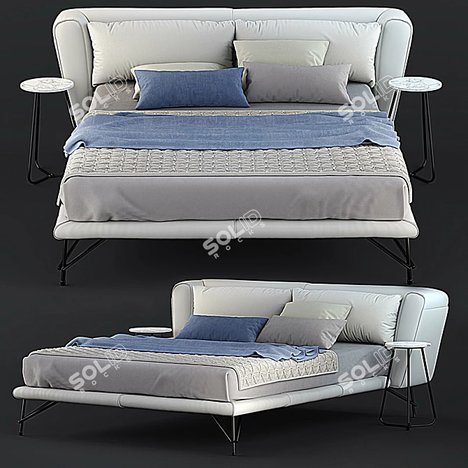 Luxurious Lennox Bed: Ultimate Comfort & Style 3D model image 1