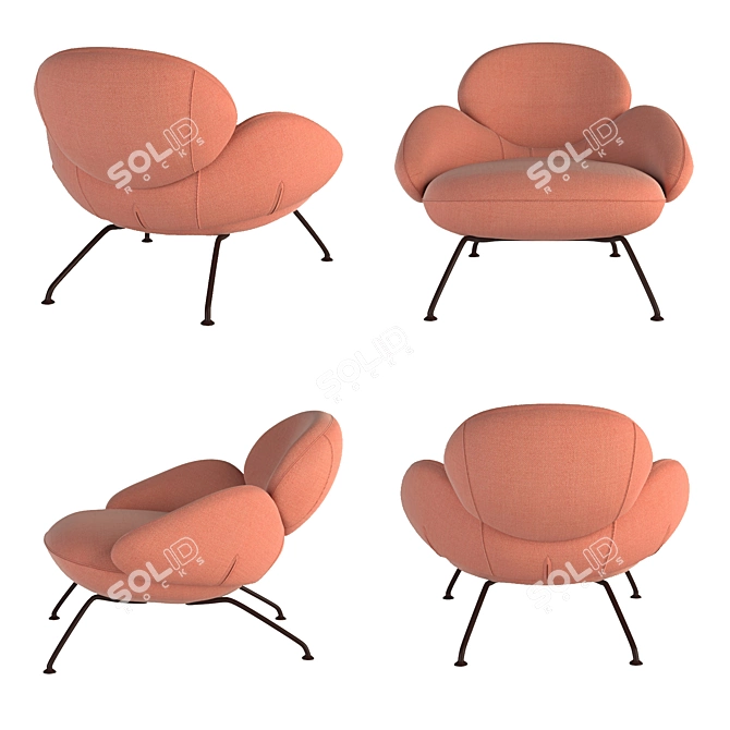 Baixa Softline Fabric Armchair 3D model image 2